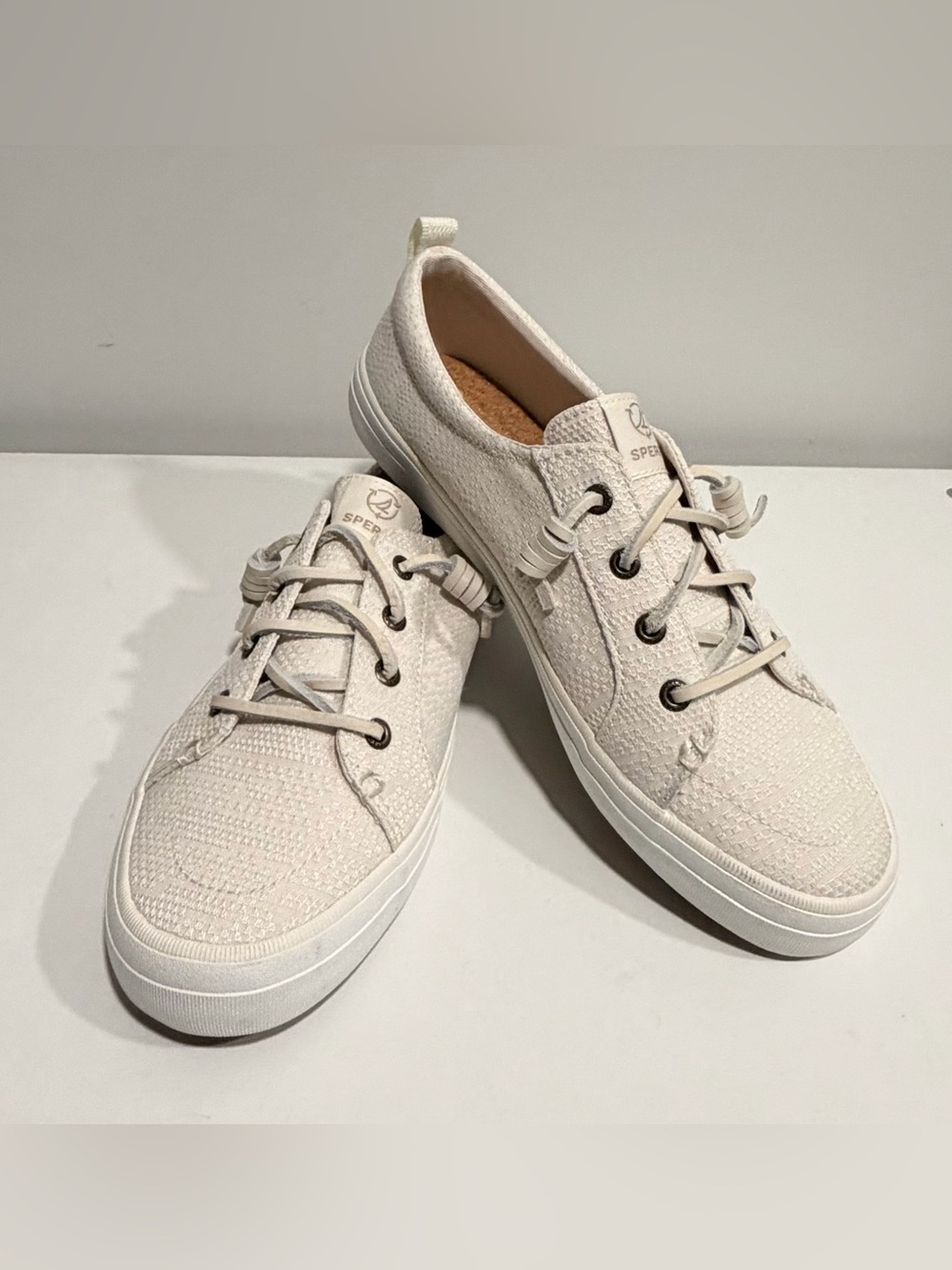 Sperry Cream Knit Slip-On Sneakers